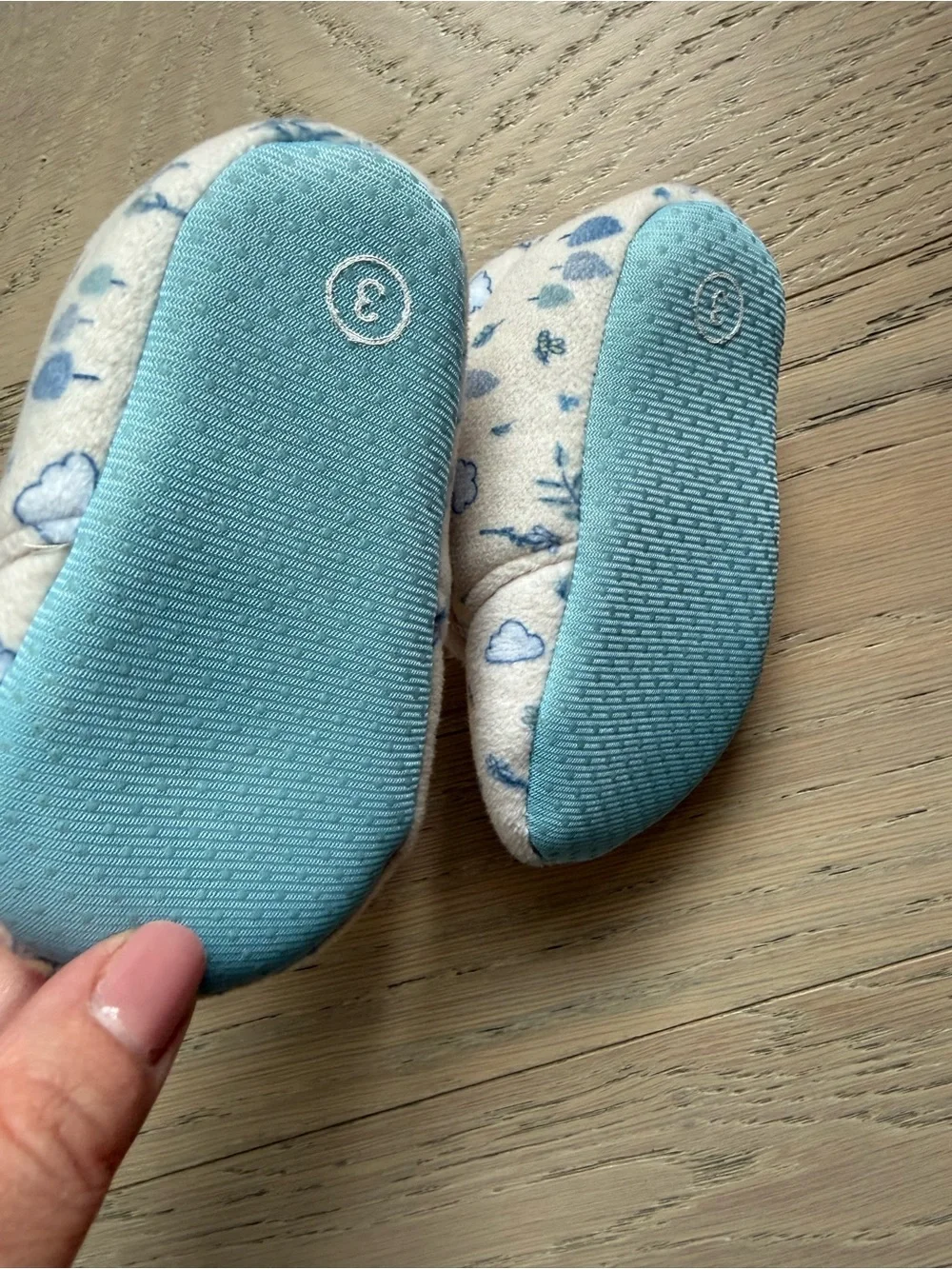 Disney Pink and Blue Bear Print Baby Booties
